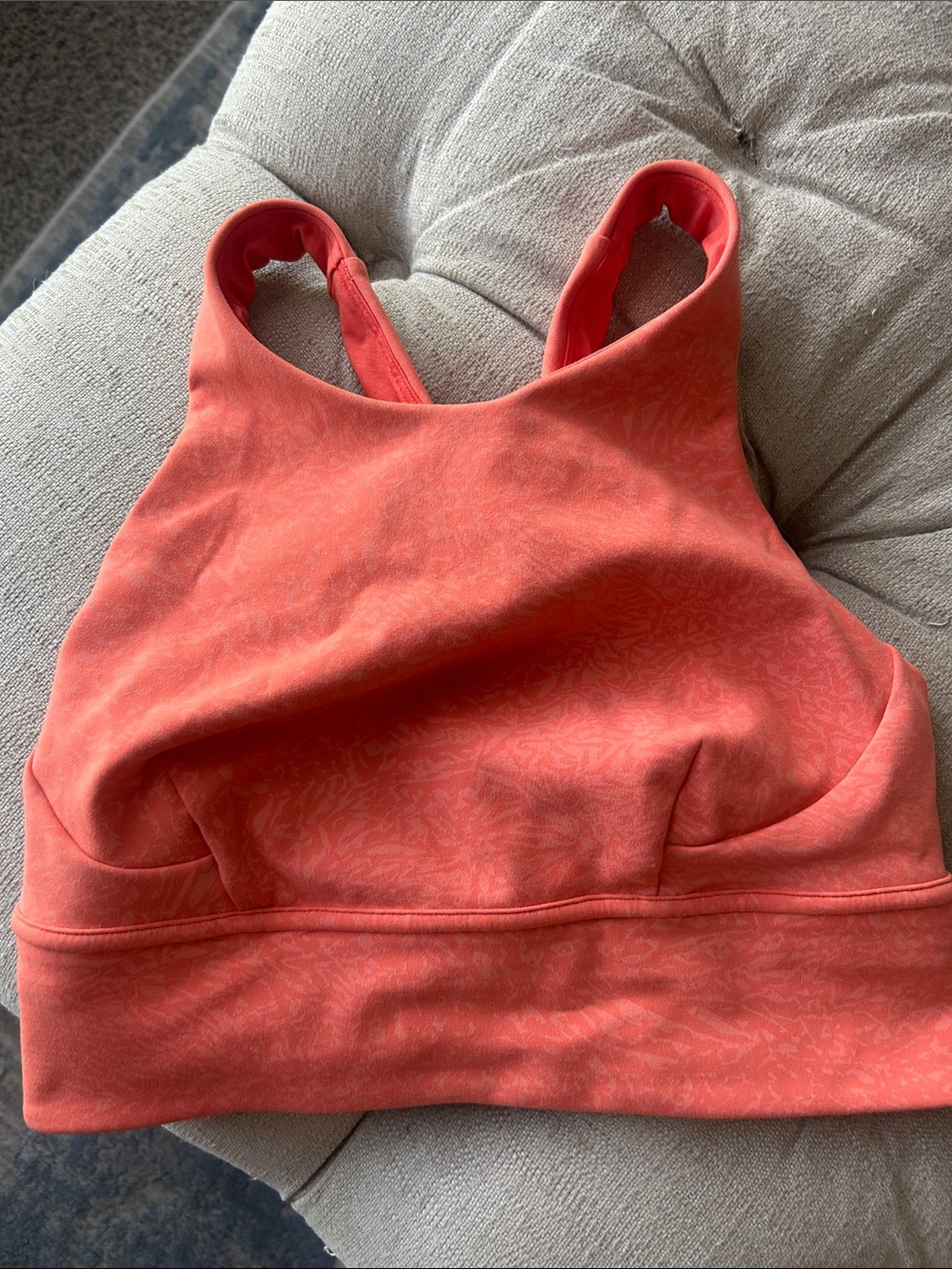 lululemon athletica Coral High-Neck Wonder Train Sports Bra EUC